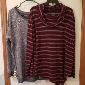 Two Maurice's sweaters size 1